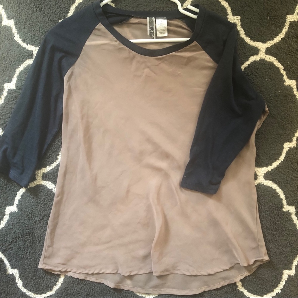 BKE Partially-Sheer Raglan Top